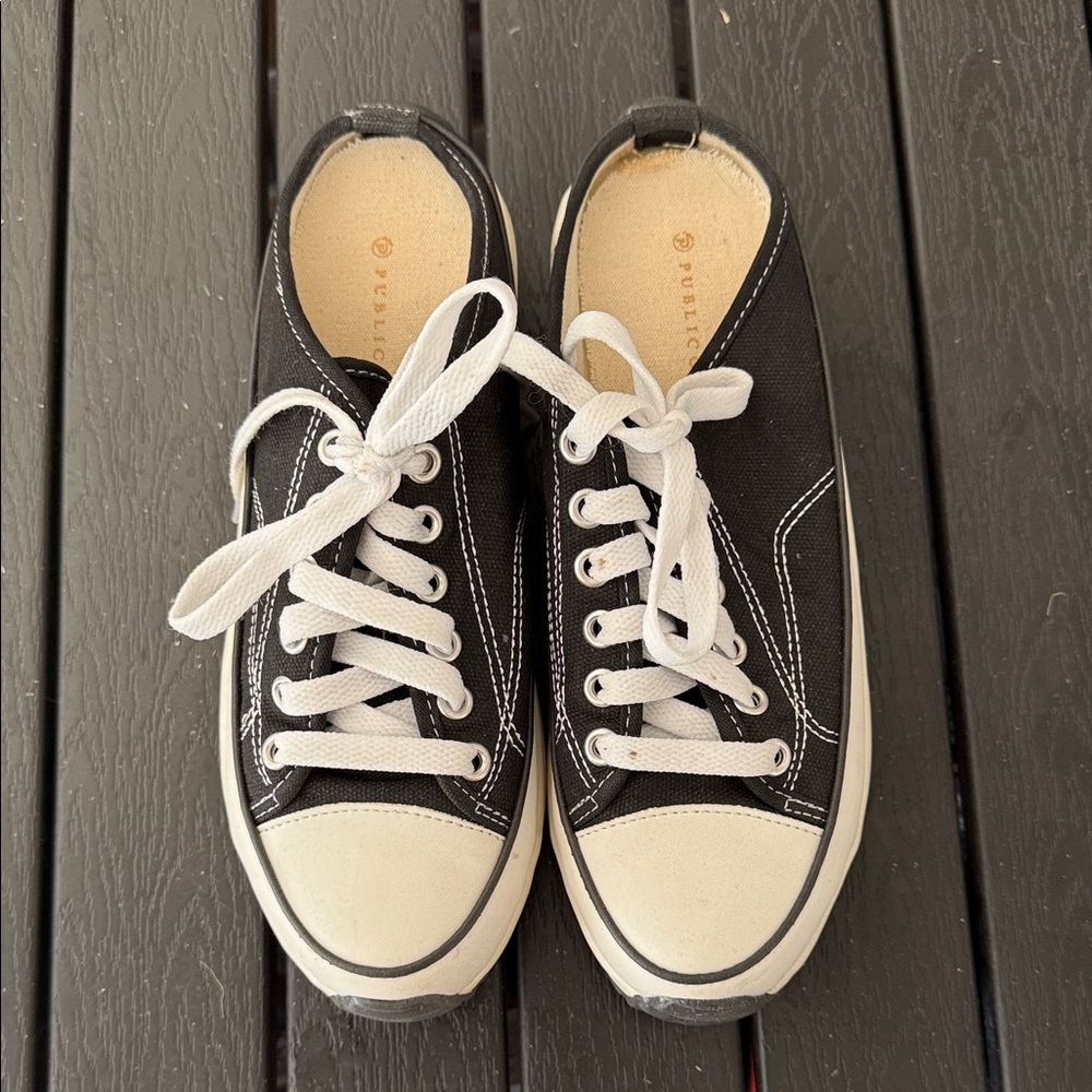 Black and White Canvas Sneakers